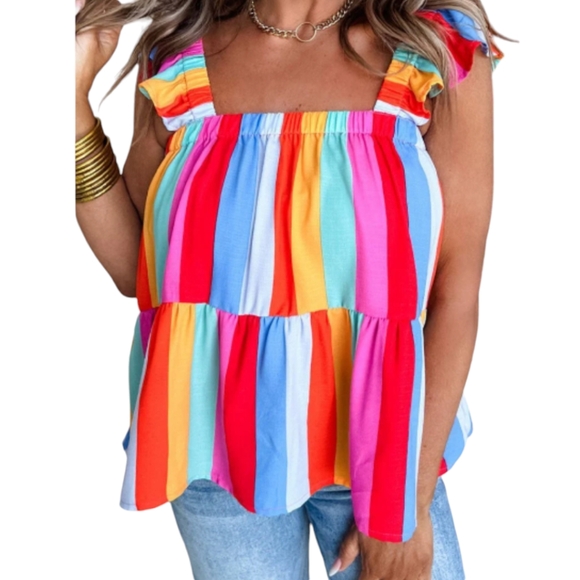 Tops - Red Tiered Top